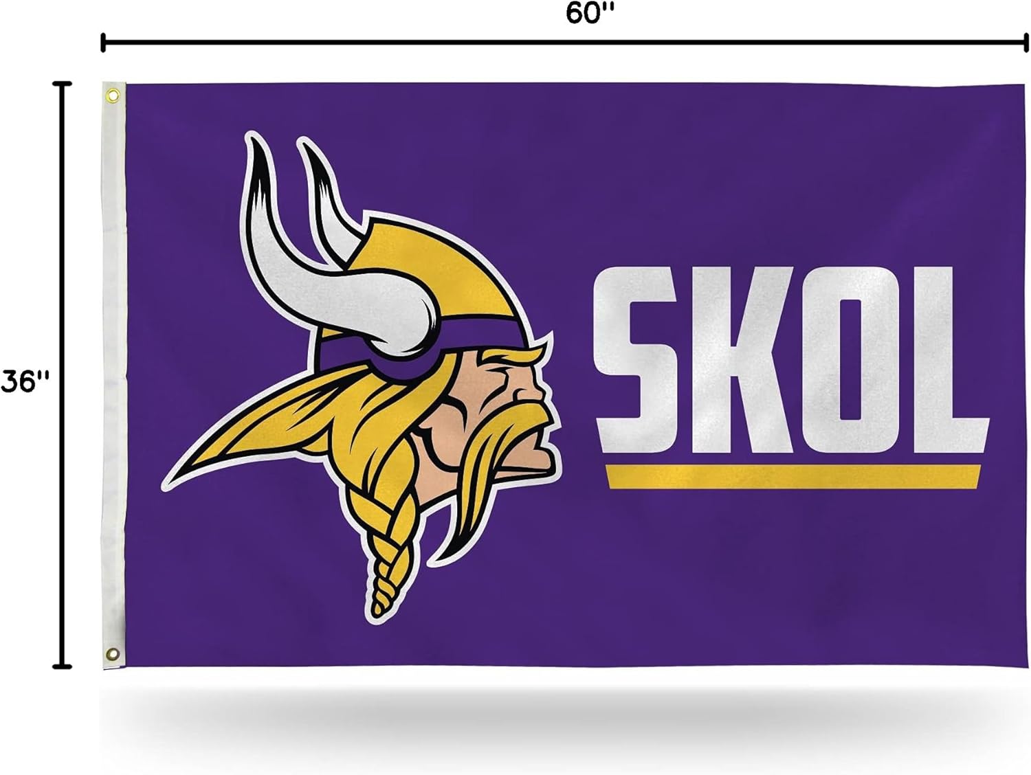 NFL Rico Industries Minnesota Vikings Alternate 3' x 5' Banner Flag 3' x 5' Banner Flag Single Sided - Indoor or Outdoor - Home Décor