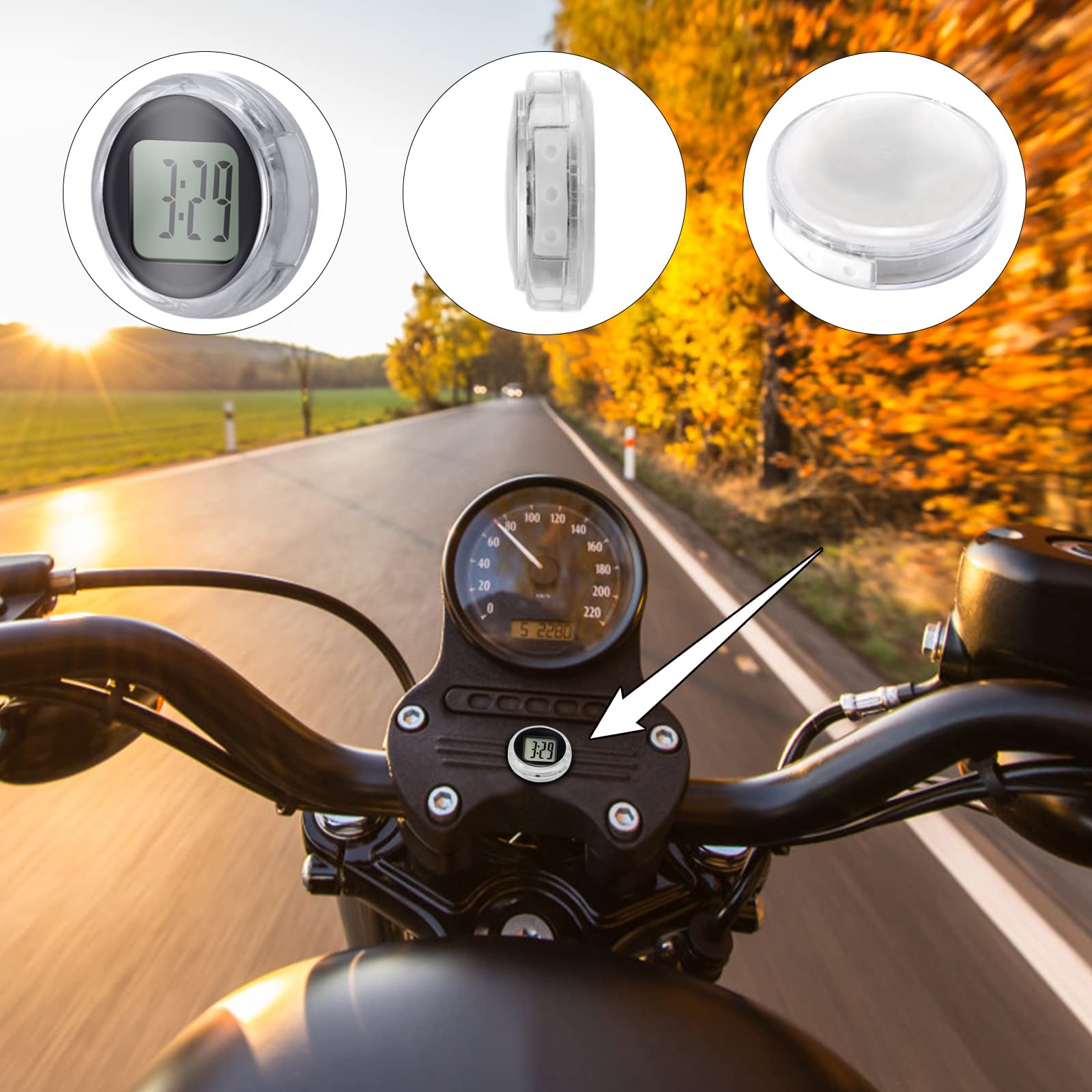 Mini Orologio Digitale Per Moto E Auto - Impermeabile E Adesivo Per Cruscotto
