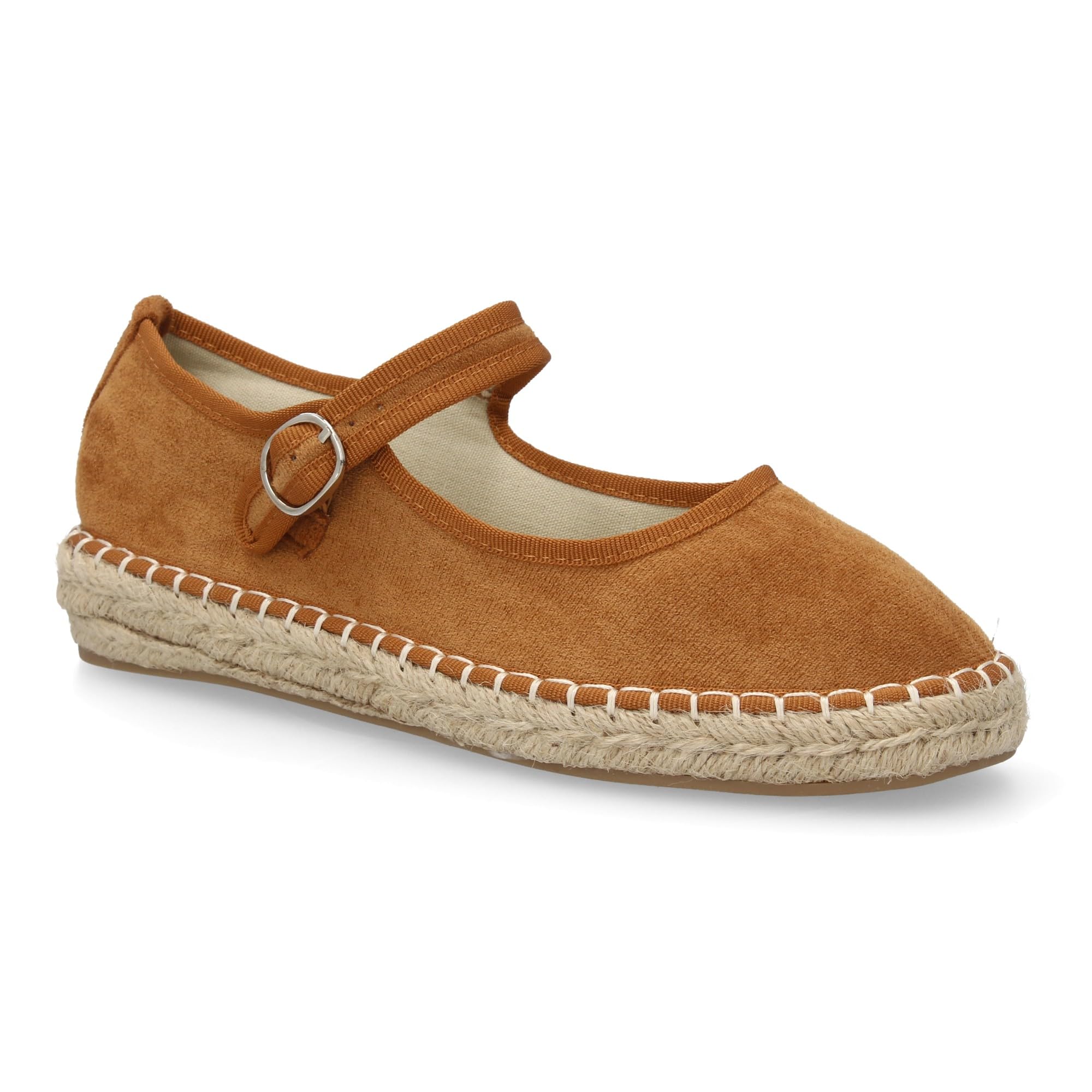 shoes&blues.es Bailarina Alpargata de Mujer con Yute, Comodas, Diseno Moderno con Punta Redonda y Cierre de Hebilla para un Ajuste Comodo, Ideales para Primavera-Verano.