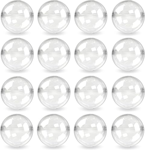 Entervending Cápsulas redondas  50 cápsulas a granel para máquinas de chicles  Contenedores transparentes de 1.1 pulgadas  Premio sorpresa para niños
