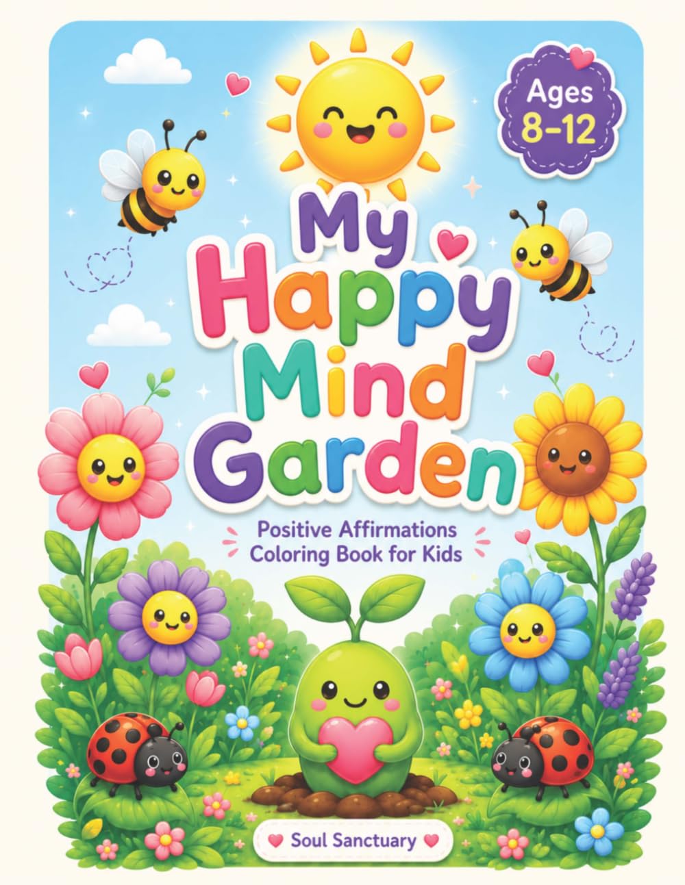 My Happy Mind Garden: Positive Affirmations Coloring Book for Kids