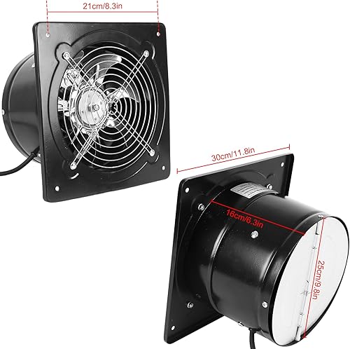 Miniatura 7 de Ventilador de escape con enchufe, ventilador de ventilación a través de la pared de 10 pulgadas 1088CFM con motor de cobre puro ligero, para