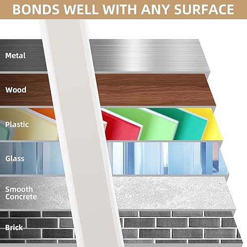 Miniatura 5 de Rvhouse Cinta de butilo blanca de 1.6 pulgadas x 30 pies, paquete de 2 cintas de butilo para calafateo de butilo de alta calidad sin endurecimiento