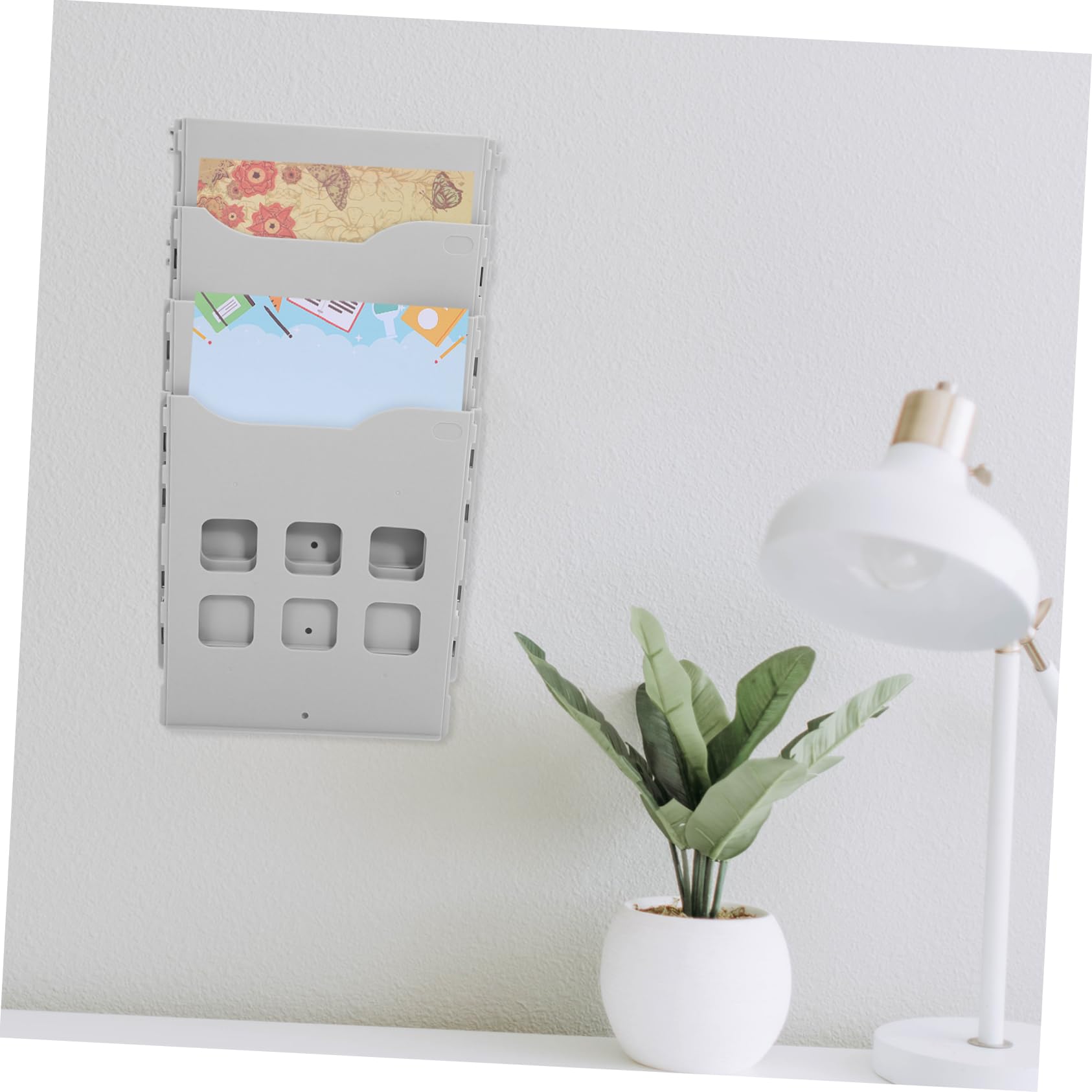 Portadocumenti da Muro in Plastica Bianca, Contenitore File Multi-layer