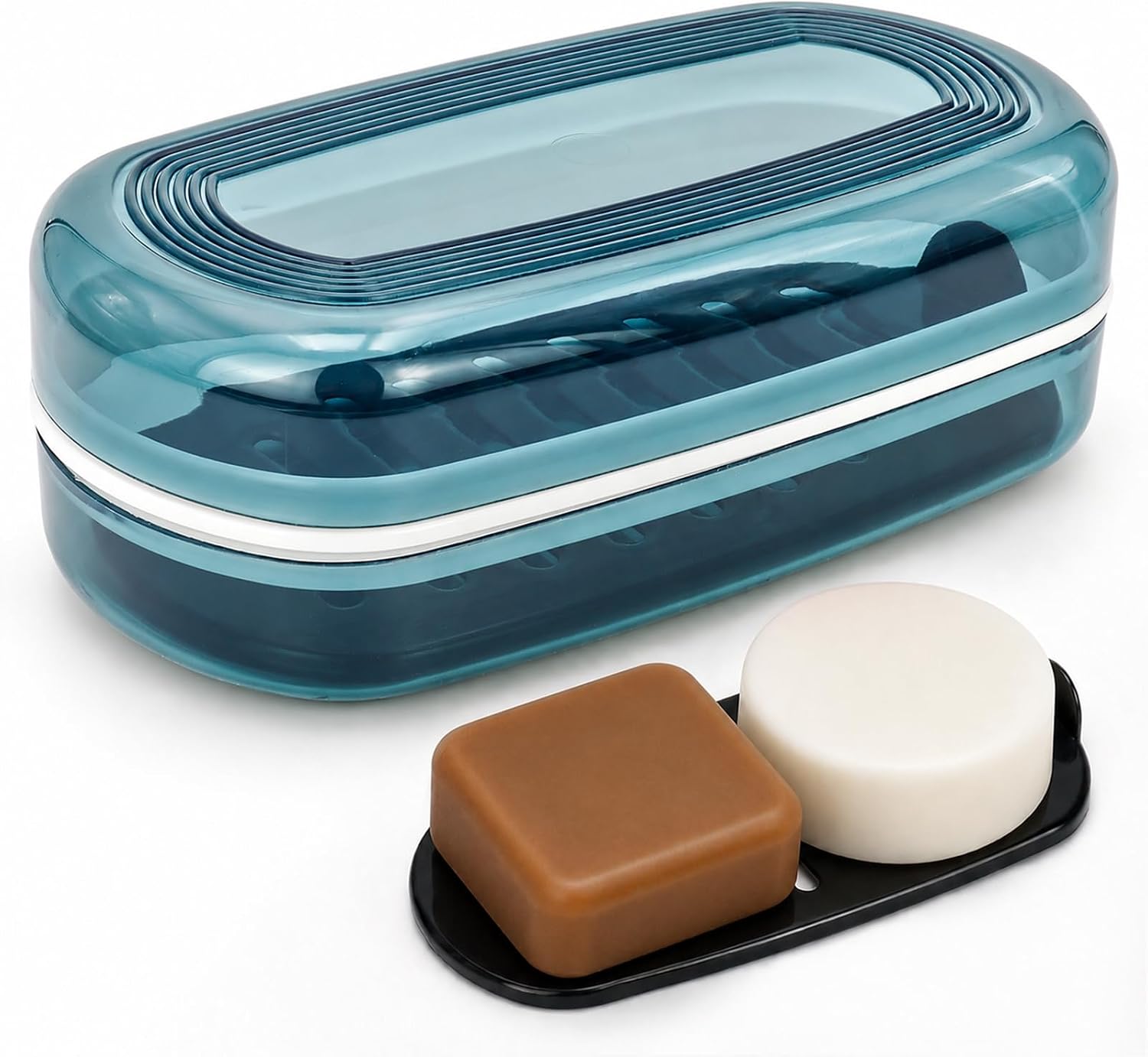 AIDIMMING Travel Soap Case, Bath Soap Holder, Bar Soap Dish with Lid for Traveling,Portable Bar Soap Container for Traveling, Camping, Gym, Bathroom (Green)