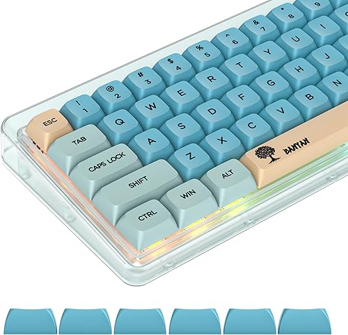 Miniatura 8 de CJXSP PBT 61 teclas 60 por ciento, teclas de juego de teclas retroiluminadas de perfil OEM para teclado mecánico 60% Cherry MX, solo teclas (negro