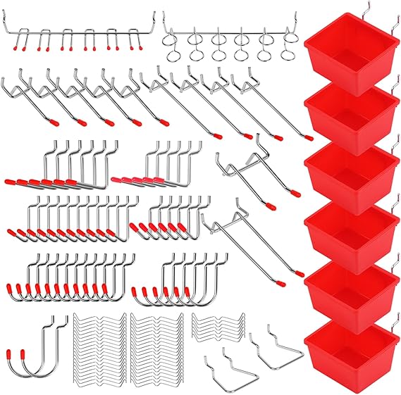 Ultimate 121Piece Pegboard Hooks Set, Pegboard Accessories with Metal Hooks