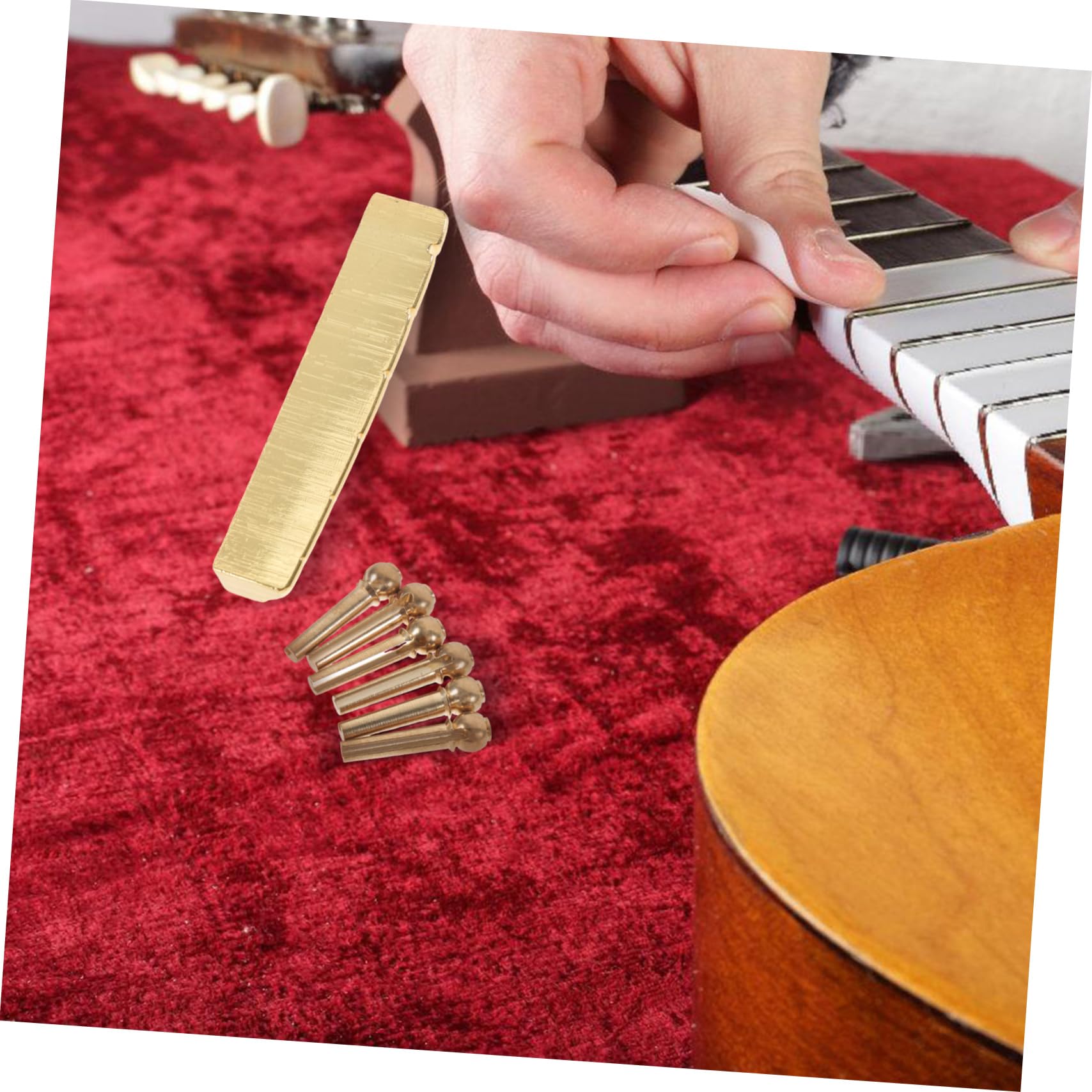 COSMEVIVI 1 Set Guitar Bridge Pin Accessories Durable Guitar String Pins Easy to Install for Beginners Professionals