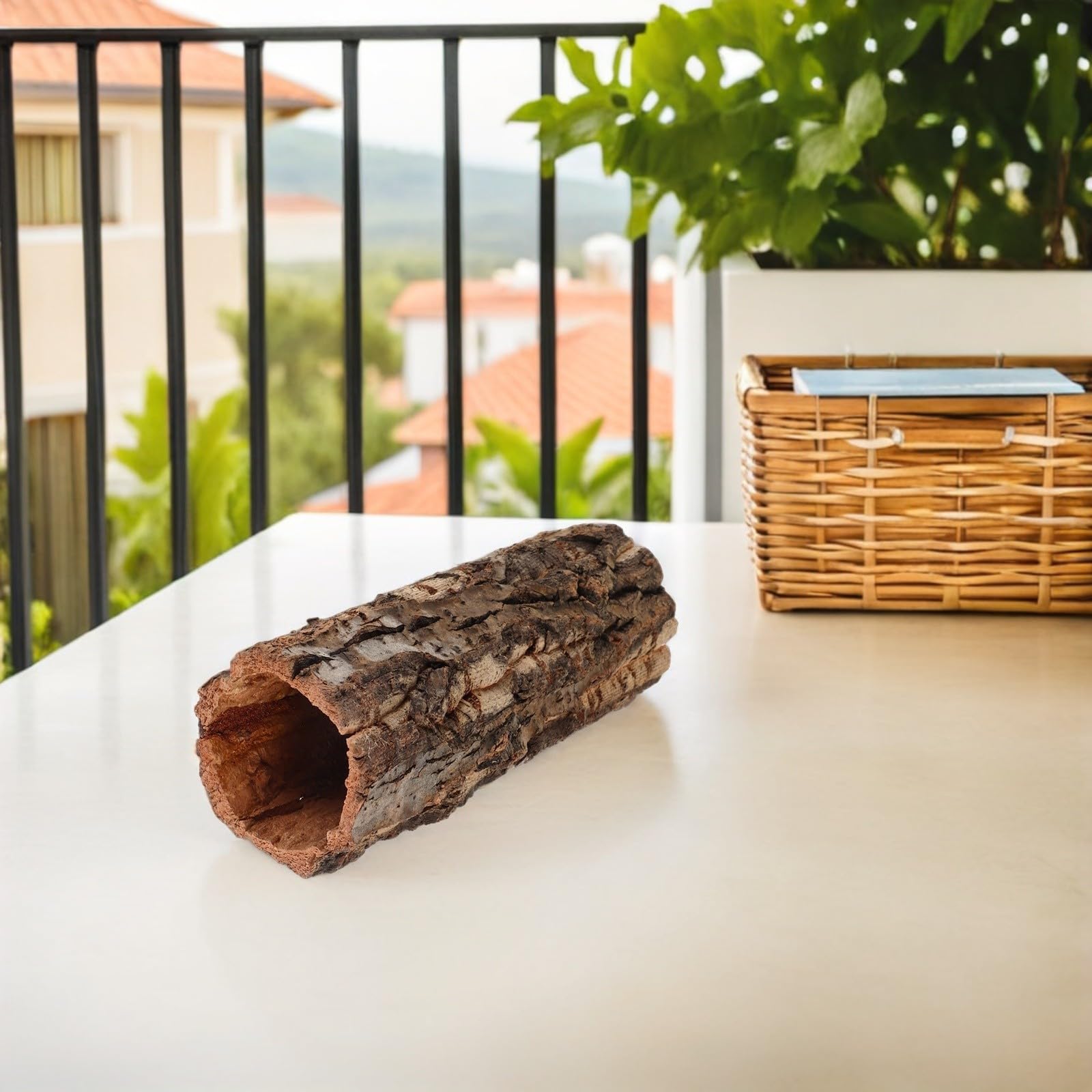POPETPOP Nascondiglio per Rettili in Legno Cavo a Forma, Leggero e Facile da Pulire, 2, Decorazione per Terrari di Gechi Leopardo e Draghi