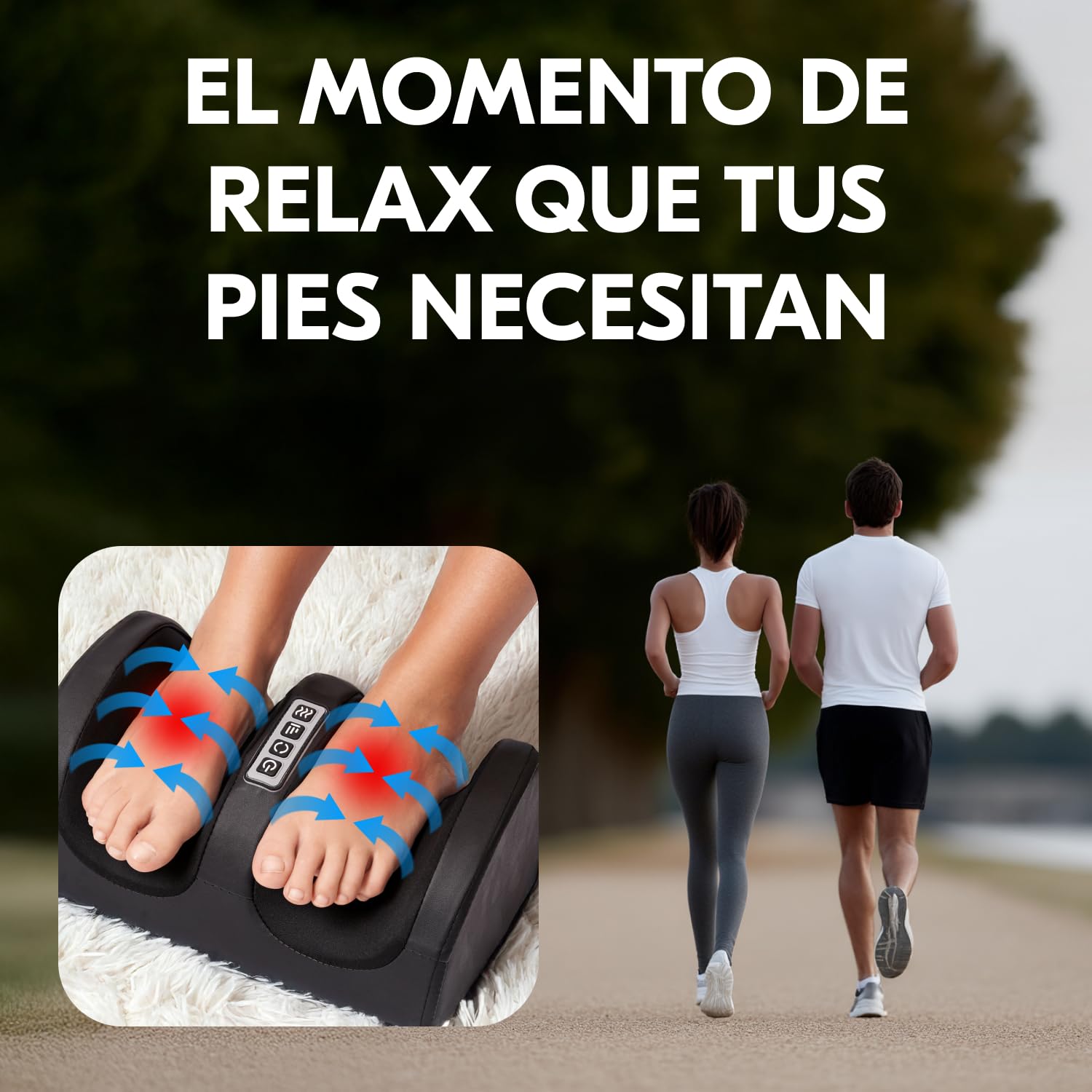 Masajeador de Pies Shiatsu con Calefacción, Masajea los Músculos de Piernas y Pies, Masajeador de Pies con Rodillos de Masaje, Regalo Original.