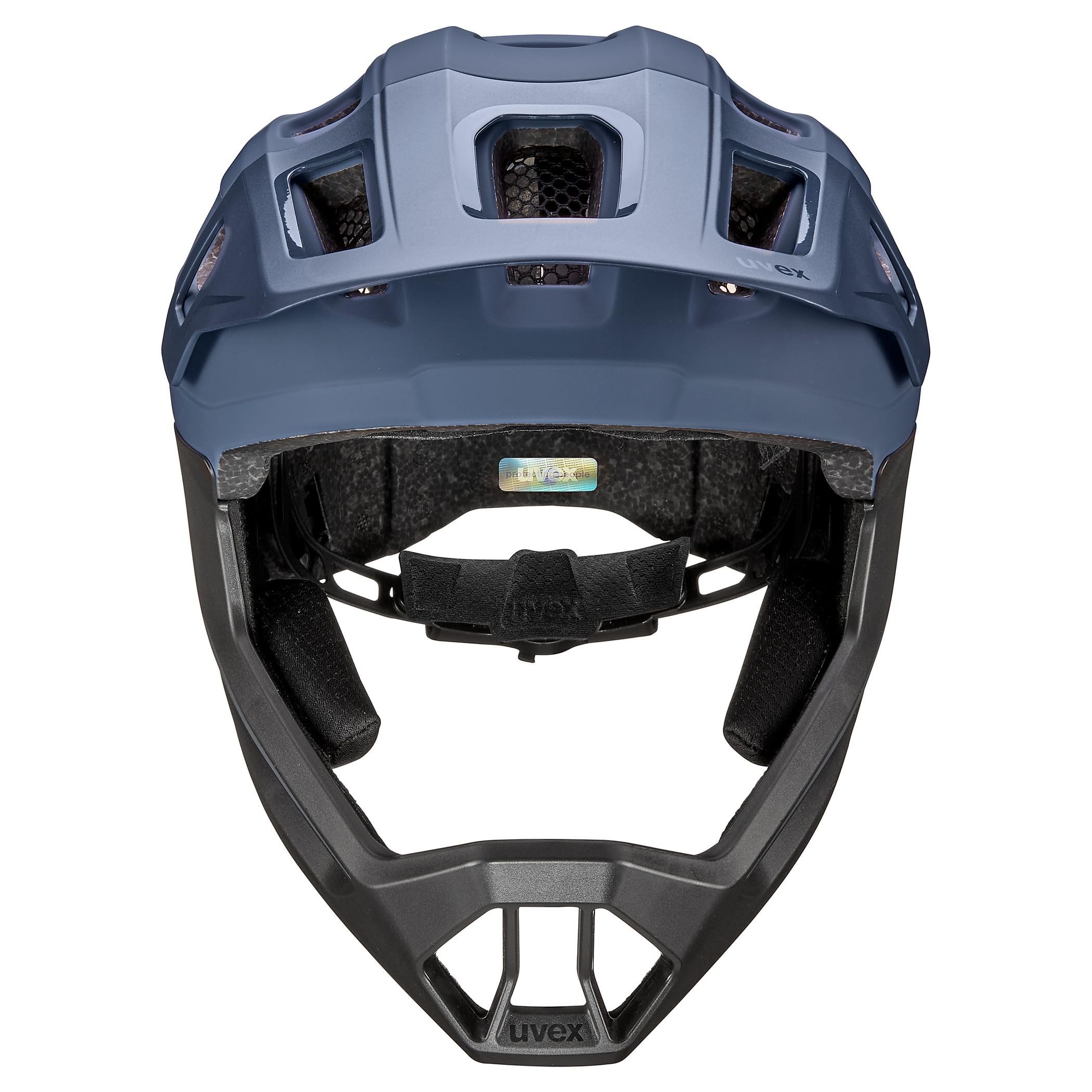 uvex react jr. fullface, kask rowerowy unisex-dzieci, dusk blue matt, 52-56 cm