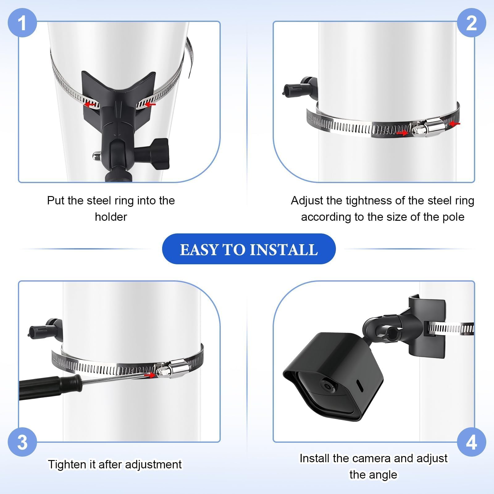 Supporto per Blink Outdoor Telecamer, Supporto da Parete Regolabile a 360°, 1PC Staffa per Telecamera Esterna +1PC Blink Outdoor3/4 Custodia Protettiva per Sorveglianza in ABS, Nero