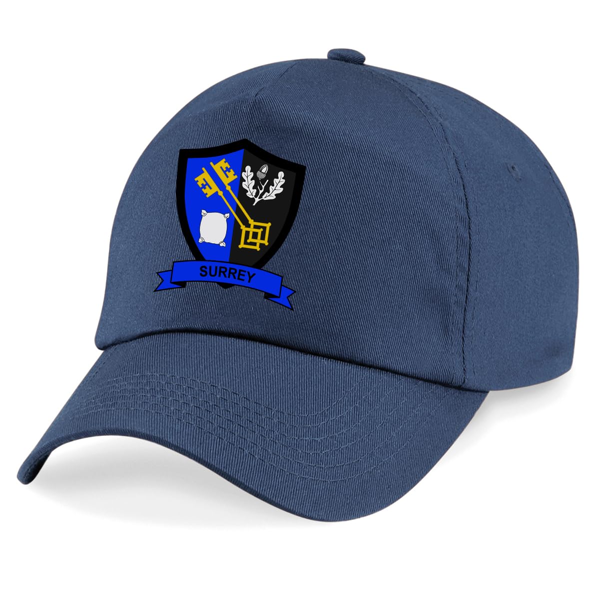 Psave Men's Navy Surrey County Embroidered Baseball Cap Cricket Sport Your County Embroidery (Navy)