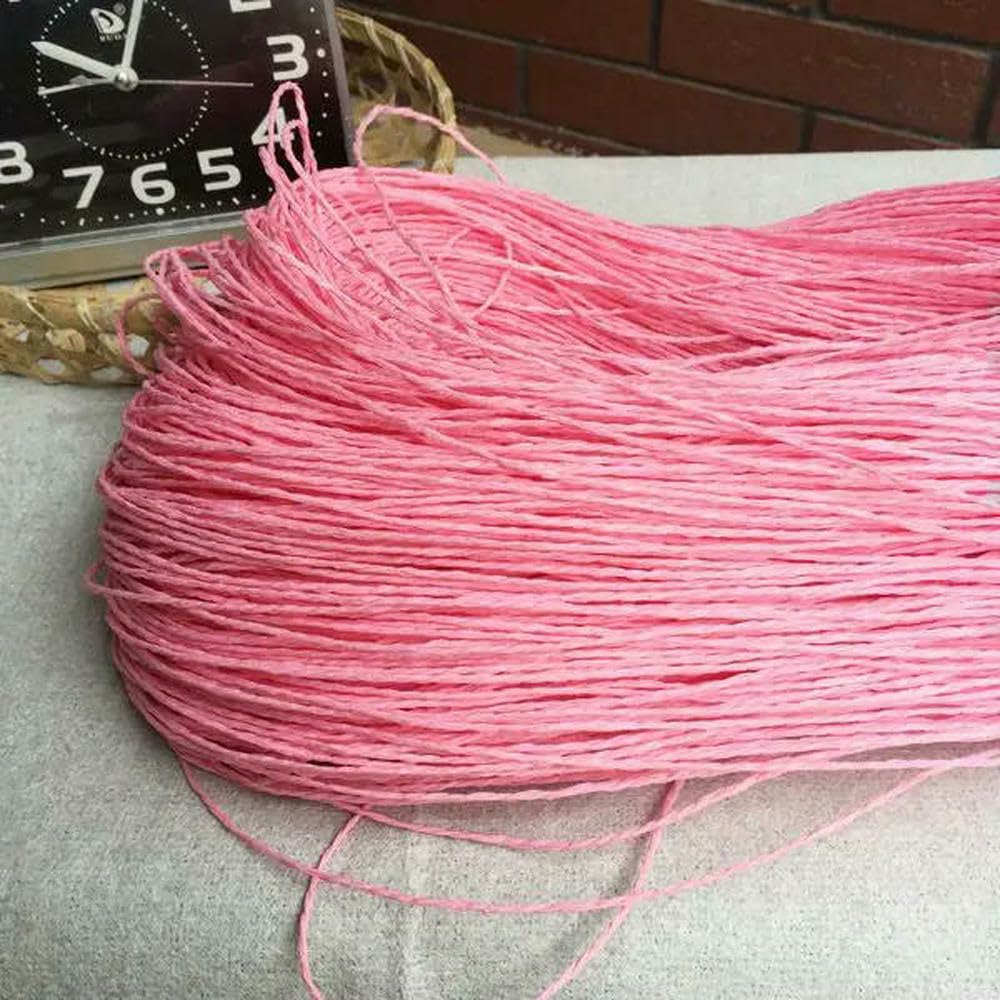 Filato di Carta Rafia Naturale da 500 g/pz per Lavorare a Maglia, Uncinetto, Borse, Cappelli, Artigianato Fai da Te, indossabile, Morbido, antistrappo, Filo di Paglia Beige Rosso