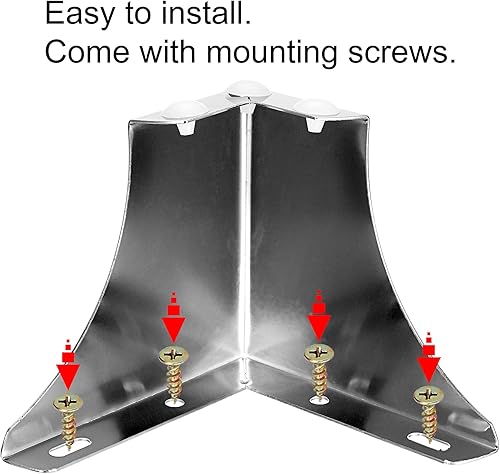 Miniatura 4 de BSTKEY Juego de 4 patas de metal moderno para muebles de 3.9 in, con tornillos de montaje, patas de repuesto para muebles, muebles, muebles,