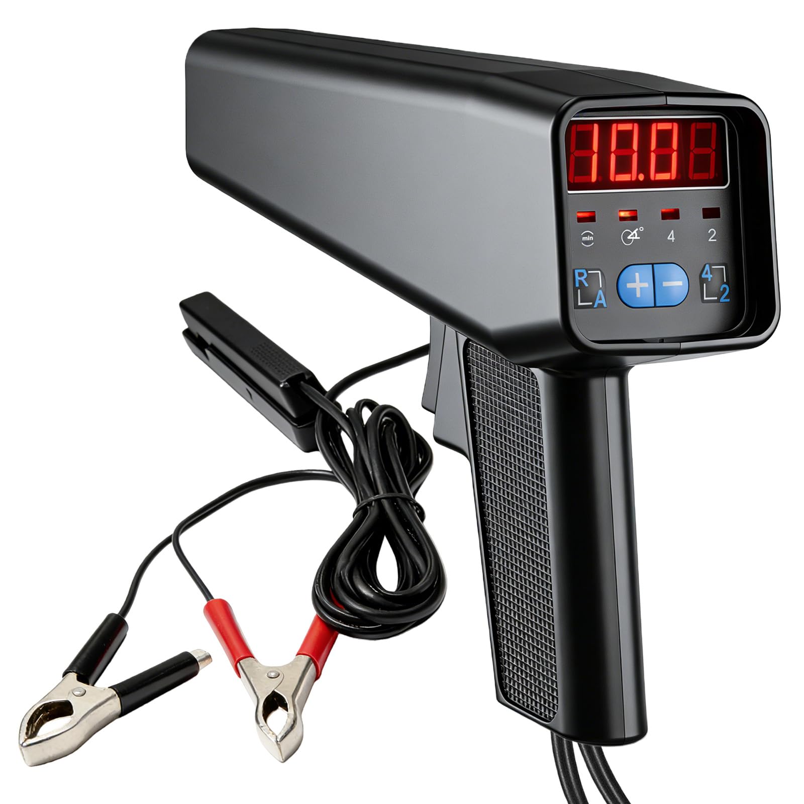Pistola de luz de encendido con clip de sensor deslizante: lámpara estroboscópica de 6 V/12 V, pistola de tiempo de encendido con indicador digital LED para motores de gasolina de 2 y 4 tiempos