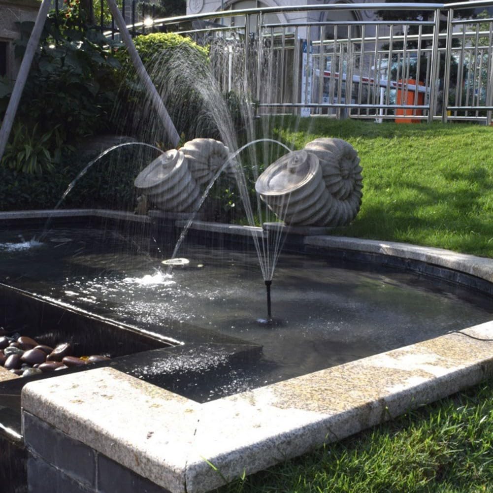 Solar Springbrunnen Kit für Garten | 10W 7V Solar Wasserpumpe mit 11 Düsen | Outdoor Wasserspiel Pumpe für Teich Pool Vogelbad | Dekorative Landschaft Brunnen Set | Schwarz