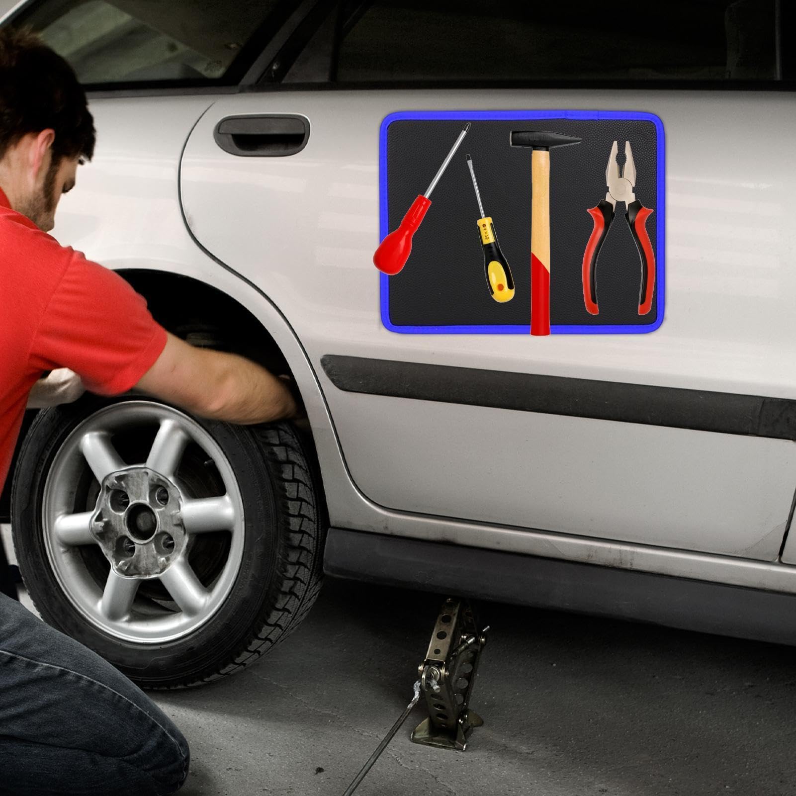 Magnetische Werkzeugmatte | 3 Stück Organizer Matte Für Werkzeuge | Mit PVC-Schutzschicht Für Haus Garage Autoreparatur Mechaniker elektrikers Schraubenschlüssel