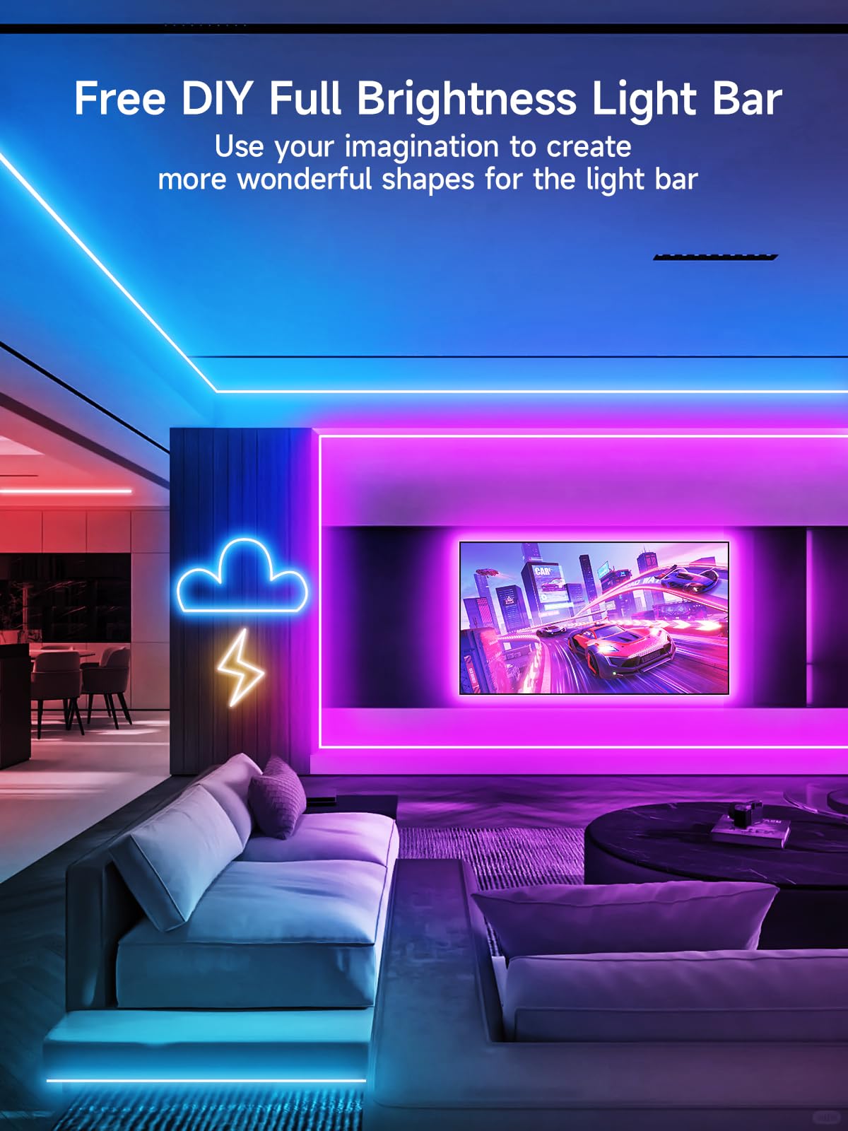 GIPOYENT LED Neon Rope Lights, 5M RGB LED Strip Lights - Image 2