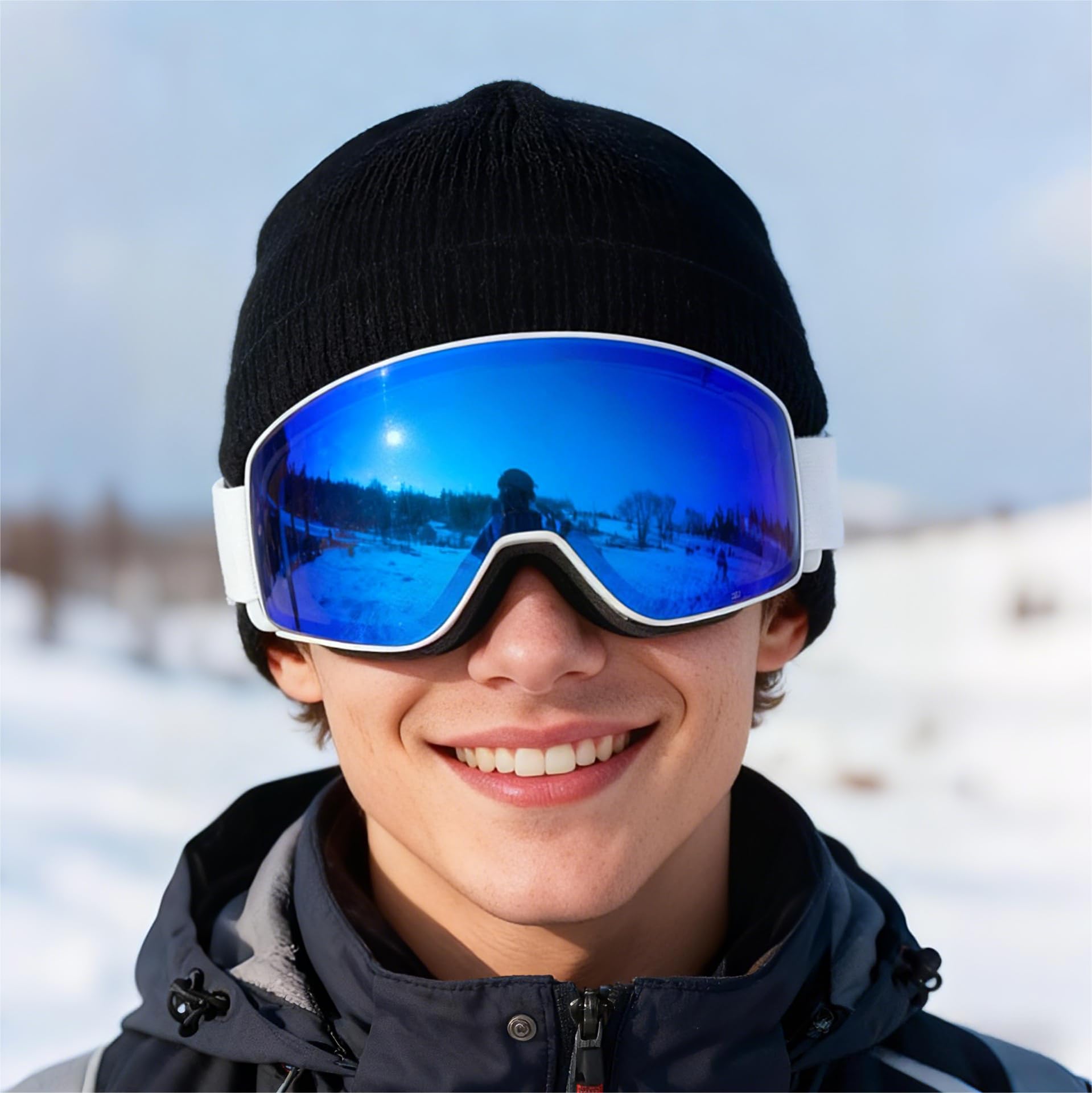 YH212 - Occhiali da sci per uomo e donna, magnetici da snowboard, anti-appannamento, protezione UV, per sci, sport invernali