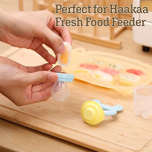 Miniatura 4 de haakaa Bandeja de silicona para mordiscos, molde de paletas de dentición de leche materna, alimentador congelador de alimentos frescos para bebés,