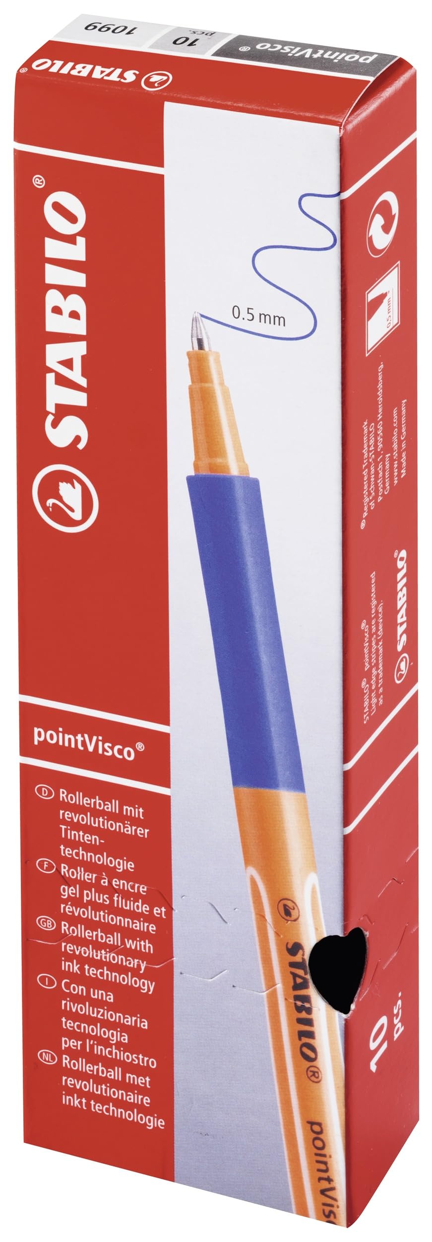 STABILO - Tintenroller - pointVisco - 10er Pack - blau
