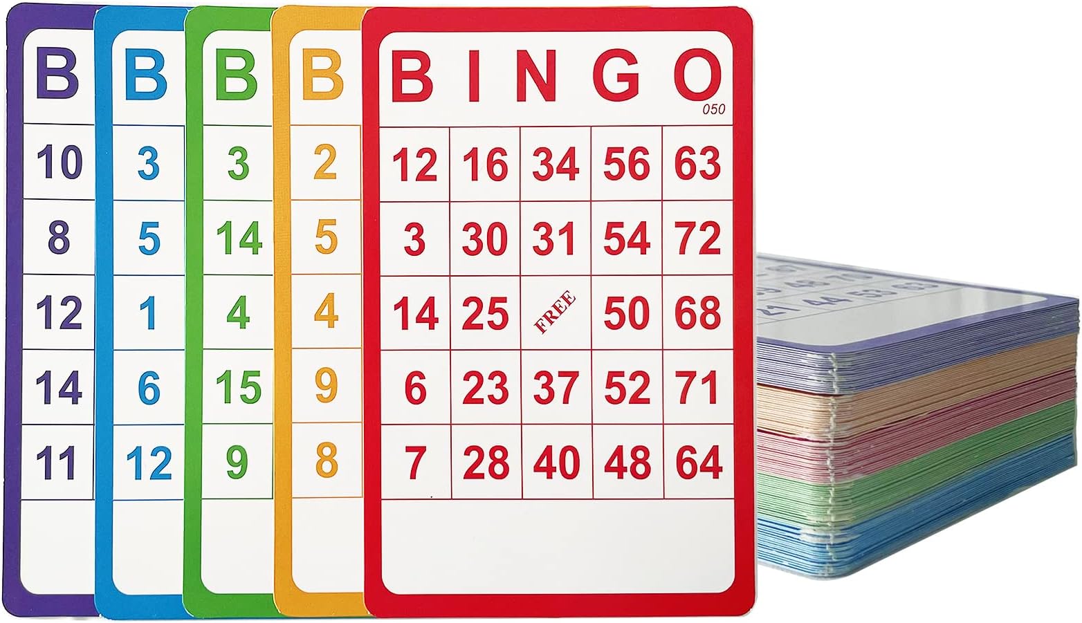 Yuanhe 100 Bingo Cards Resuable Bingo Paper Game Cardstock Bulk, 5 Colors