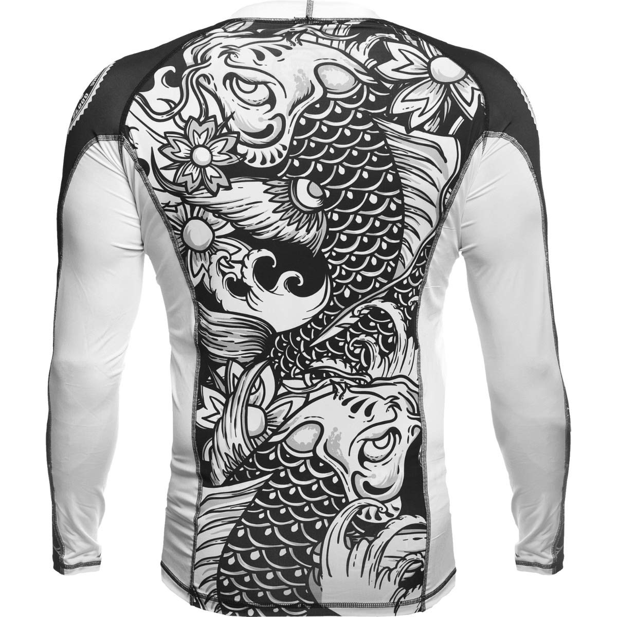 Hardcore Training Rash Guard Mężczyźni Kompresja Koszulka Długi Rękaw BJJ MMA No-Gi Obcisła Grappling Boks (DE/NL/SE/PL, Alfa, 4XL, Regularny, Regularny, Multicoloured/White)