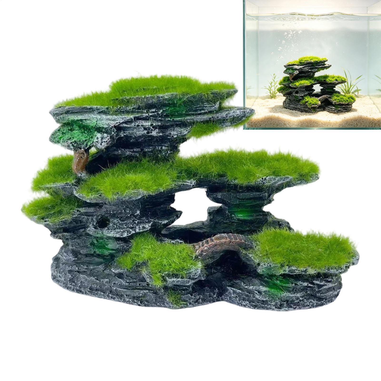 Aquarium Decor, Fish Tank Decorations, Mountain View Stone Ornament