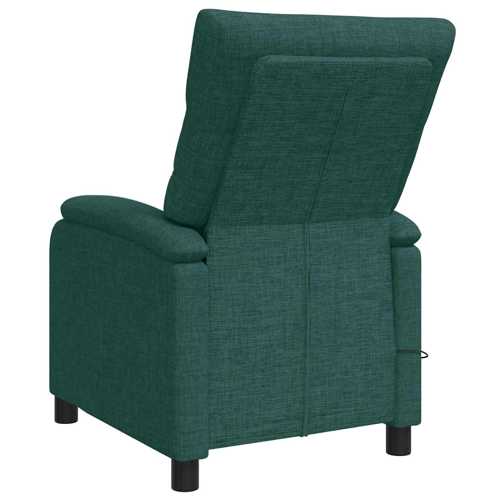 Poltrona relax verde scuro, tessuto 100% poliestere, regolabile 115-160