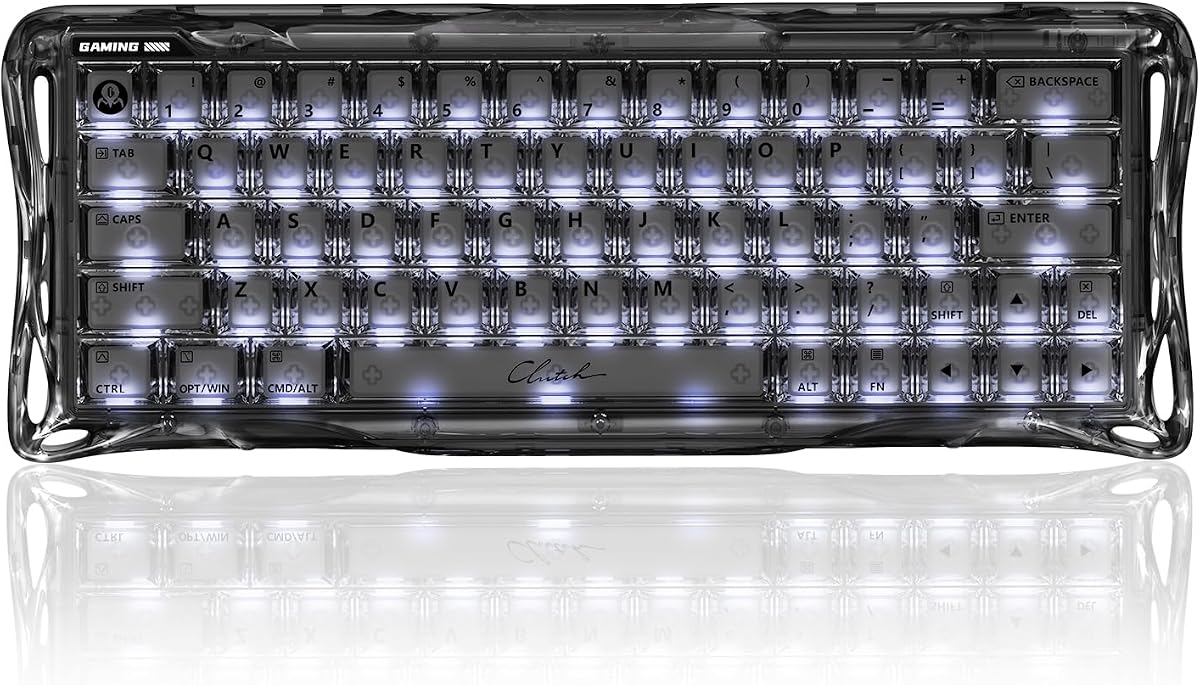 GravaStar Mercury V60 Magnetic Gaming Keyboard, 8000Hz Polling Rate, Rapid Trigger Keyboard with Hall Effect Switches, 0.005mm Precision, Hot-Swappable, RGB, Wired for Windows/Mac - Onyx Crystal