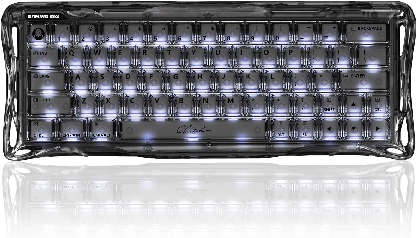 GravaStar Mercury V60 Magnetic Gaming Keyboard, 8000Hz Polling Rate, Rapid Trigger Keyboard with Hall Effect Switches, 0.005mm Precision, Hot-Swappable, RGB, Wired for Windows/Mac - Onyx Crystal