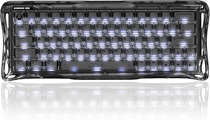 GravaStar Mercury V60 Magnetic Gaming Keyboard, 8000Hz Polling Rate, Rapid Trigger Keyboard with Hall Effect Switches, 0.005mm Precision, Hot-Swappable, RGB, Wired for Windows/Mac - Onyx Crystal