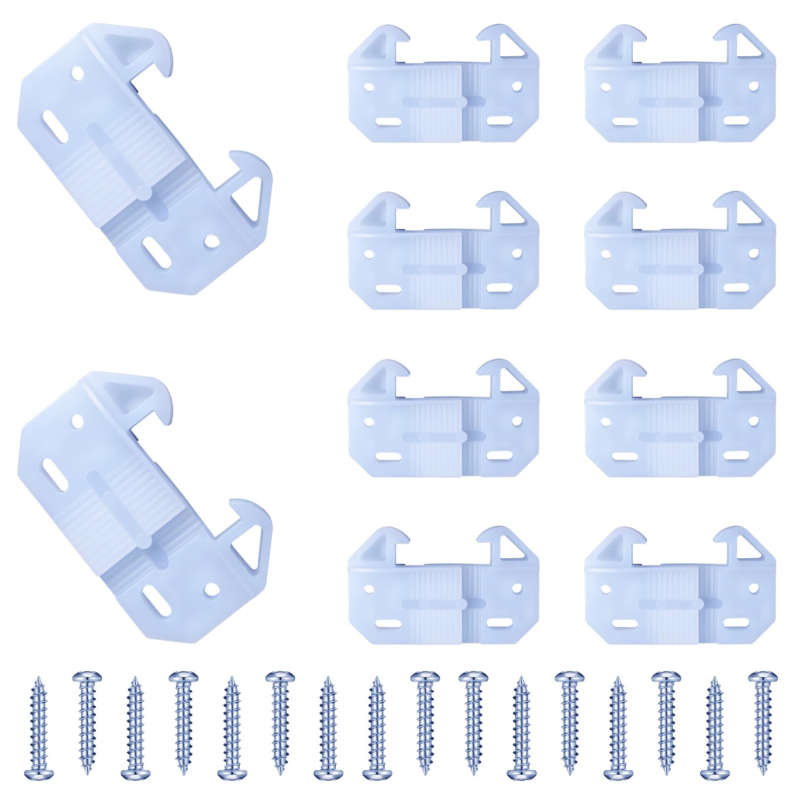 Photo 1 of AceOrbit 10 Pack White Drawer Guides for Old Drawers Plastic Replacement Guides Brackets with Screws Drawer Track Parts Adjustable 1" to 1-1/2" x 5/16" for Furniture, Dressers