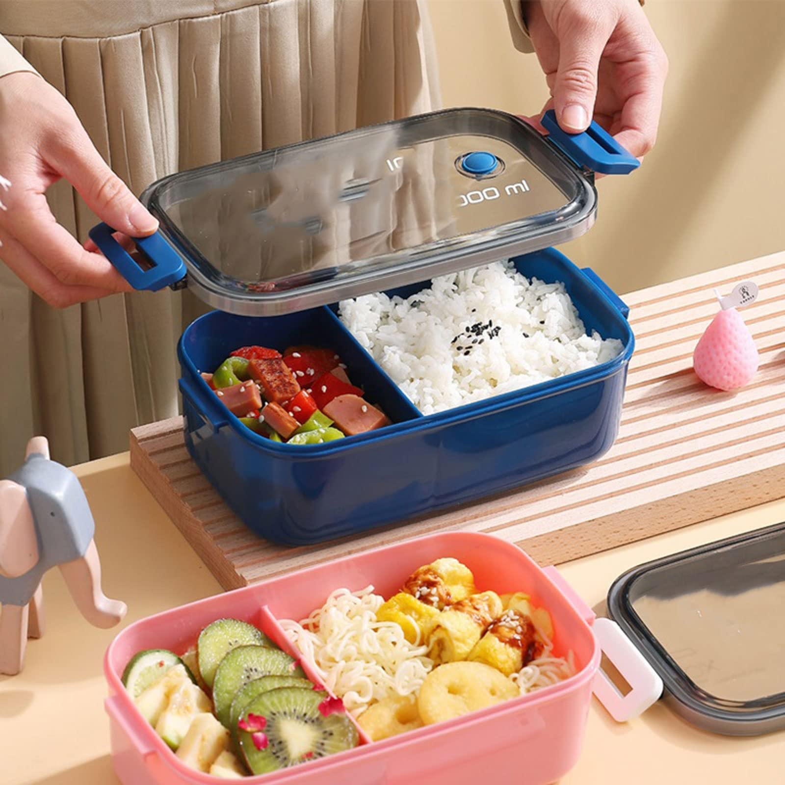 es Accessori da Cucina per Il Pranzo al microonde Contenitore per Alimenti Lunchbox per Lavoratori Scatole Portatili sigillate a Prova di perdite