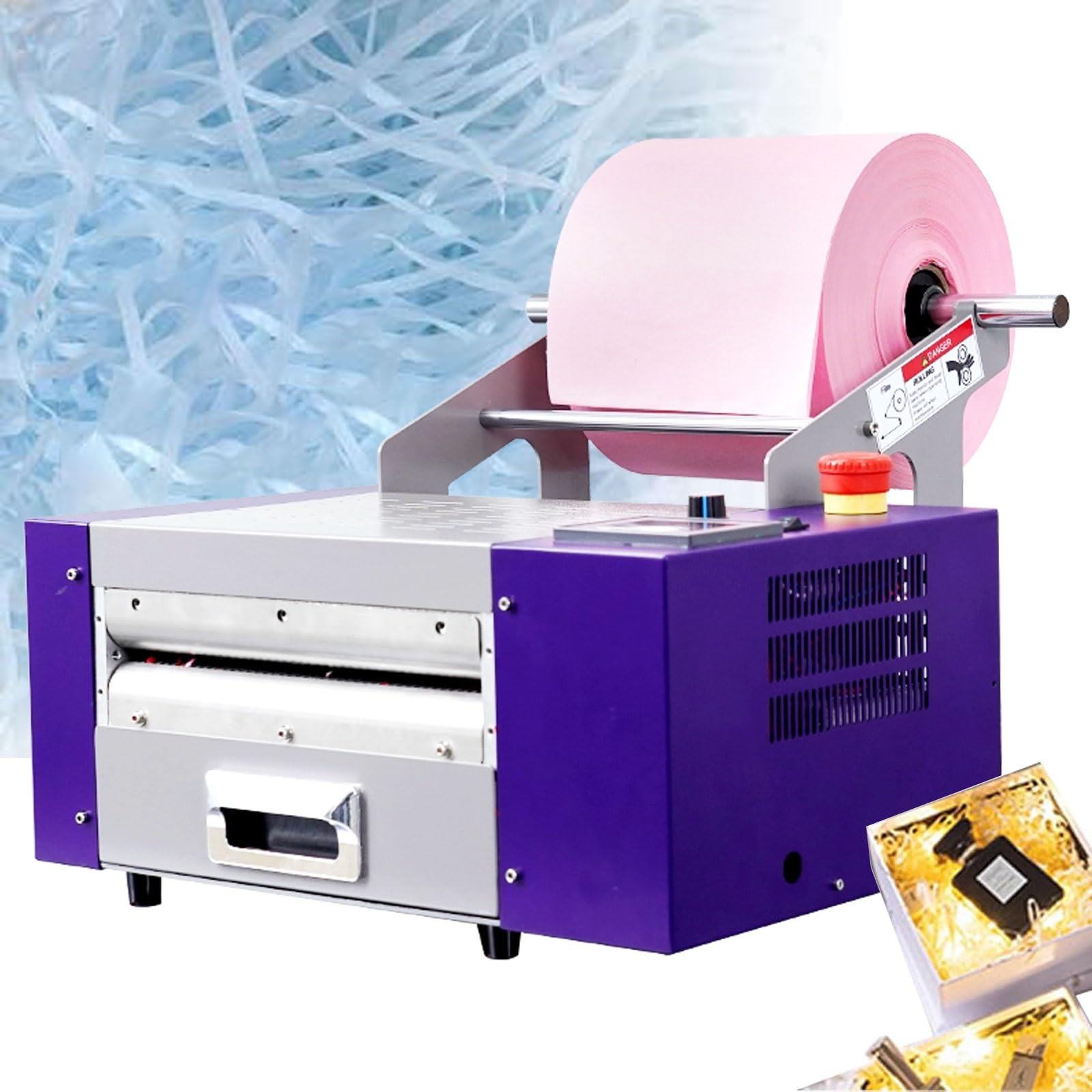 ZMJGLL Electric Raffia Zigzag Paper Shredder,Automatic Crinkle Cut Shredding Machine,Shredded Paper Cutter,Maximum width of raw material 200mm,for Festivals