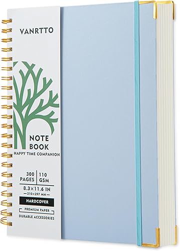 Miniatura 1 de Cuaderno de espiral de tapa dura, cuadernos de 8.5 x 11 pulgadas, con rayas universitarias, cuadernos de papel grueso de 110 GSM para trabajo,