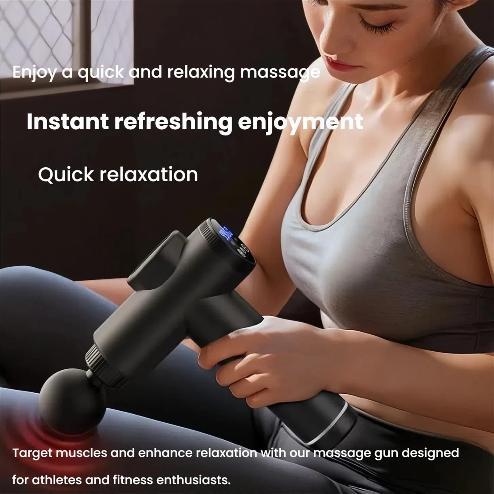 Masajeador portátil, Masajeador Multi Del Músculo Tejido Profundo Arma Masaje De La Velocidad 8 Accesorios Para Relajación Cuerpo
