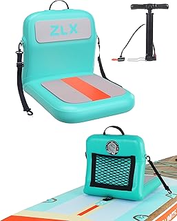 ZLX Paddle Board Seat with Back Support, Portable Kayak Seat, Air Pump Included, Universal