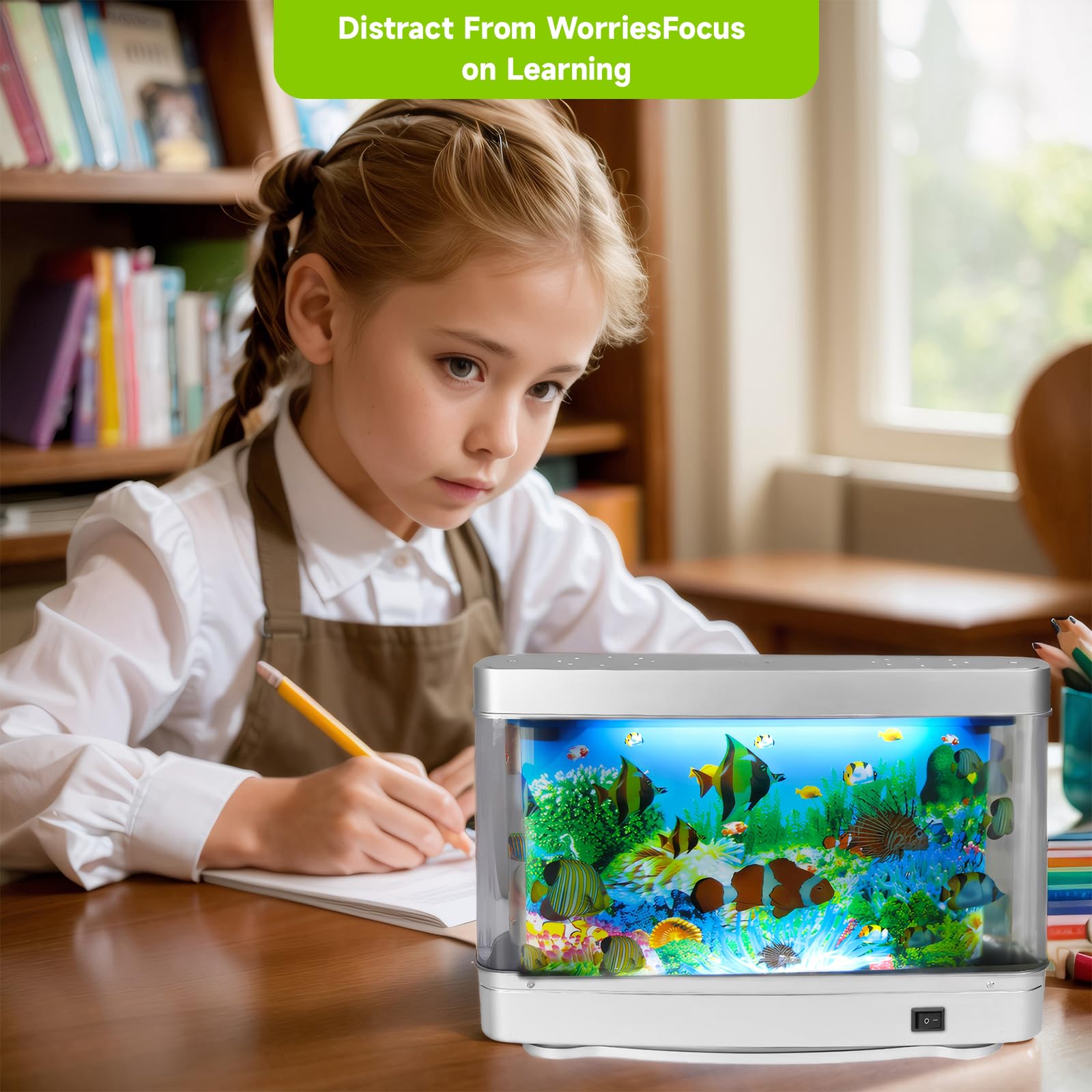 Gefälschter Fischtank Baby Aquarium Spielzeug - Mini Krippe Aquarium Lampe. Künstliche Fischlampe Aquarium - Virtuelles Ozean bewegliches Fisch-Nachtlicht für Schlafzimmerdekor. Kinder