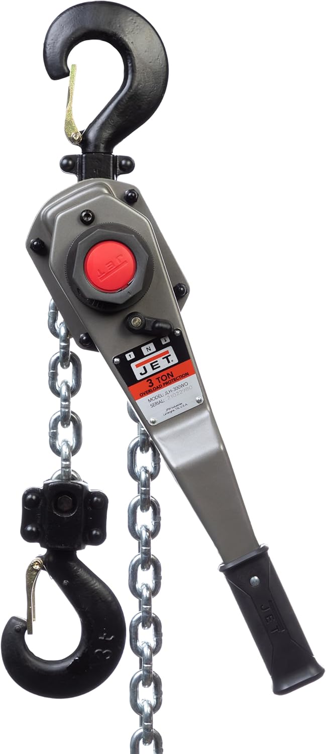 JET 1-1/2 Ton Lever Hoist, 20' Lift, Overload Protection (JLH-150WO-20)
