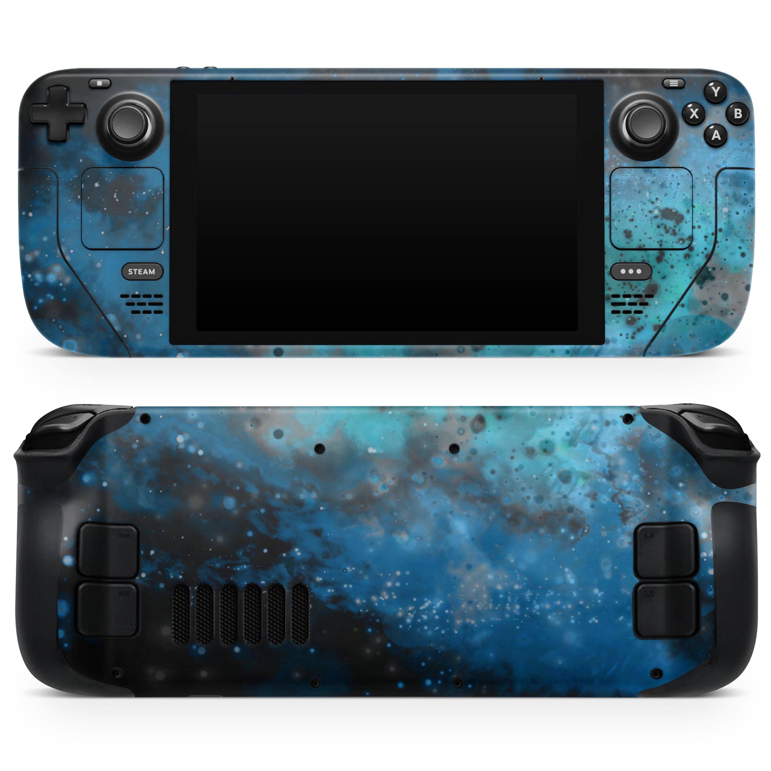 Compatible with Steam Deck - Skin Decal Protective Scratch-Resistant Removable Vinyl Wrap Cover - Blue and Teal Painted Universe