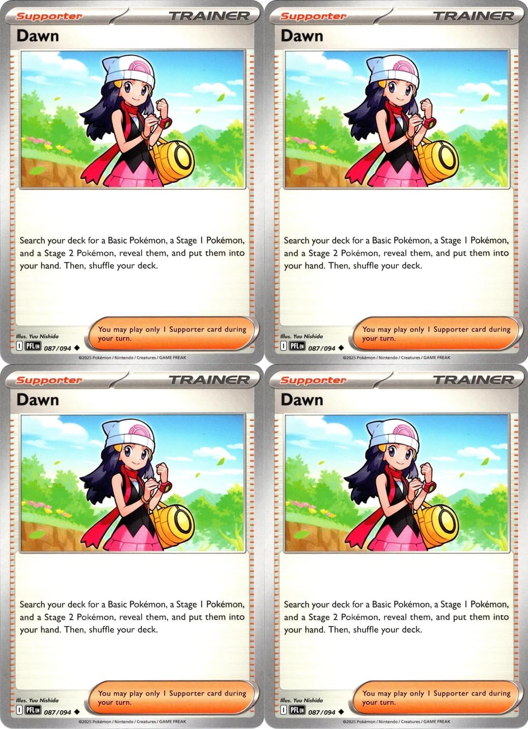 Dawn 087/094 - Phantsamal Flames – Pokemon x4 Card Lot – Playset