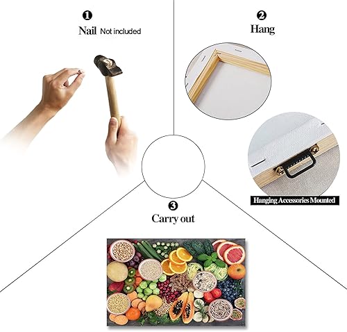 Vista 394 de Arte de decoración de pared para comedor, cocina, cocina, comedor, especias, verduras, cocina, comedor, decoración de pared, pintura artística