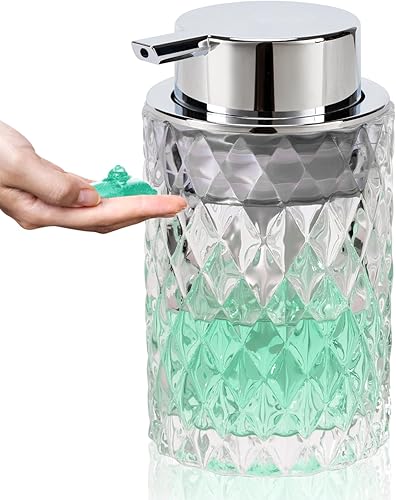 Dispensador de jabón de vidrio para baño con bomba líquida de plástico resistente al óxido (no puede espumar), dispensador de loción de manos,