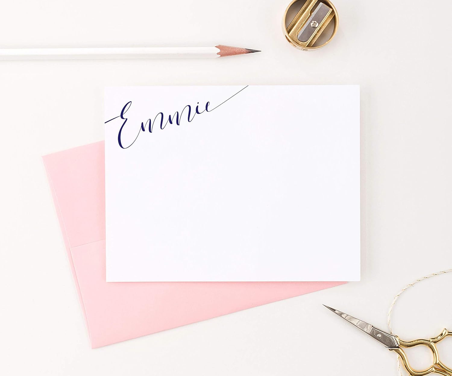 Calligraphy Personalized Stationery Set, Personalized Note cards, Stationery for women, Your Choice of Colors and Quantity
