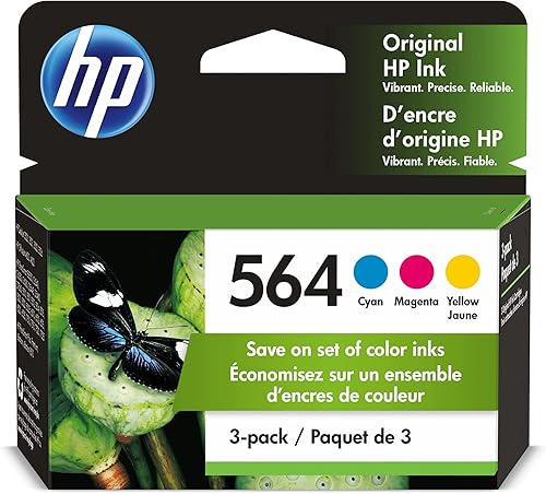 HP - 564 - Tres cartuchos de tinta cian magenta y amarillo CB318WN CB319WN CB320WN