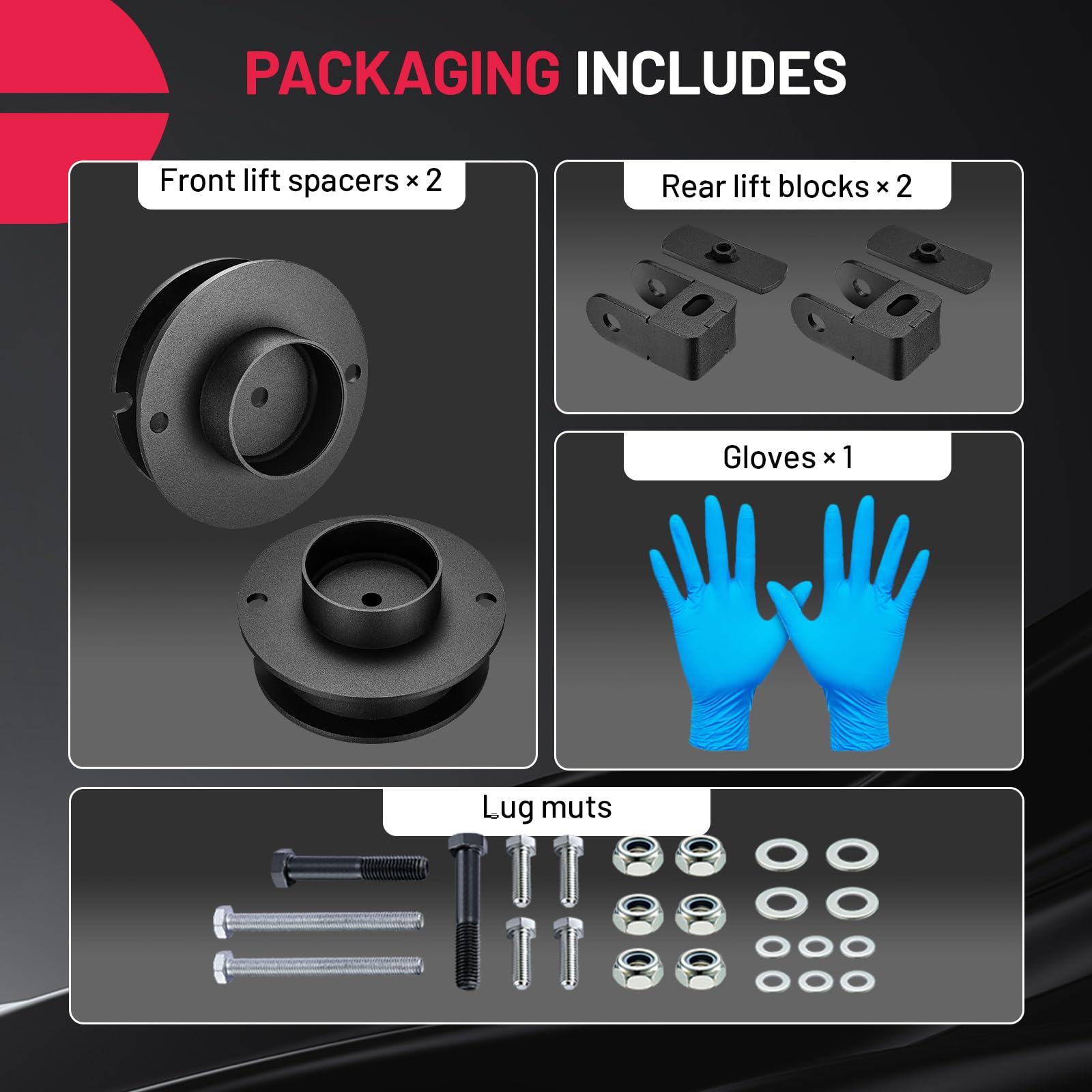 2 Inch Front Leveling Lift Kit For 2013-2020 RAM 2500/3500 4WD - Aluminum Spacers With Brackets - View #11