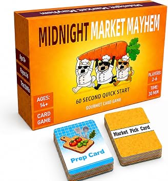 Midnight Market Mayhem Strategy Card Game for 2-6 Players, Ages 14+ | Secret market picks, open trading, and prices that change with demand