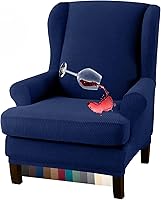 Vista 12 de Granbest Funda para silla con respaldo de ala, repelente al agua, 2 piezas, tela jacquard de alta elasticidad, fundas para silla con respaldo de ala